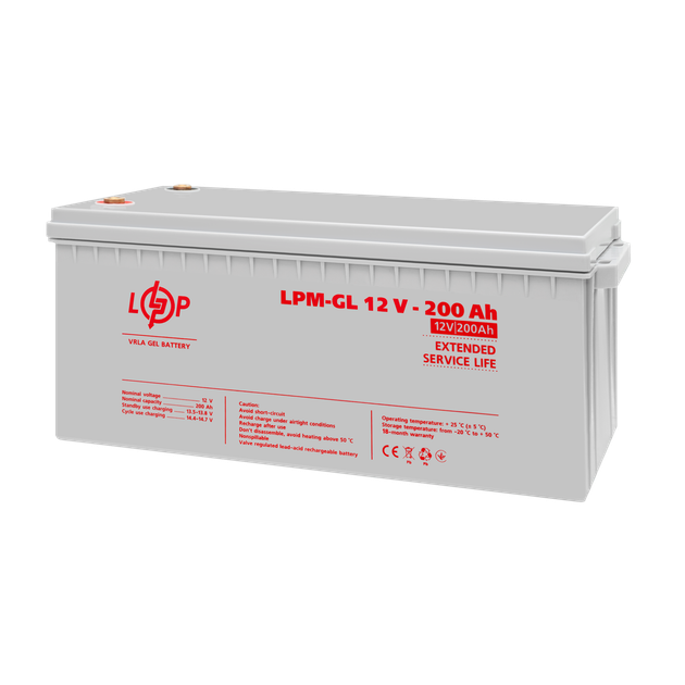 Акумулятор гелевий LogicPower LPM-GL 12V - 200 Ah - зображення 3