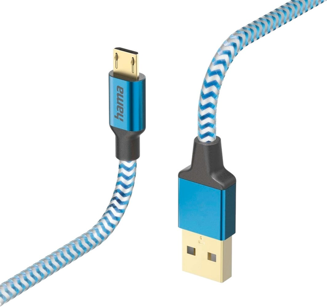 Кабель Hama USB Type-A - micro-USB M/M 1.5 м Blue (4047443486882) - зображення 3