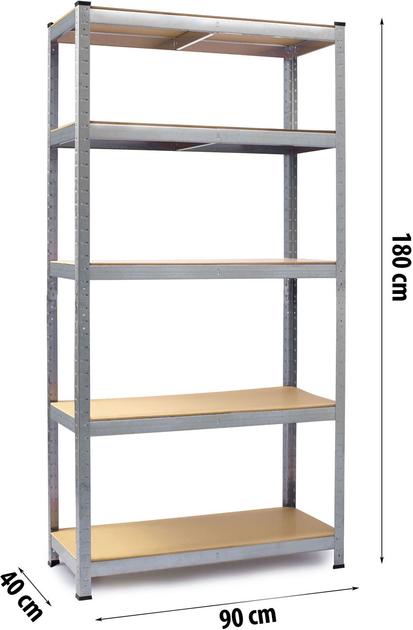 Стелаж металевий Humberg HR-812 180 x 90 x 40 см 2 шт (5902211129400) - зображення 4