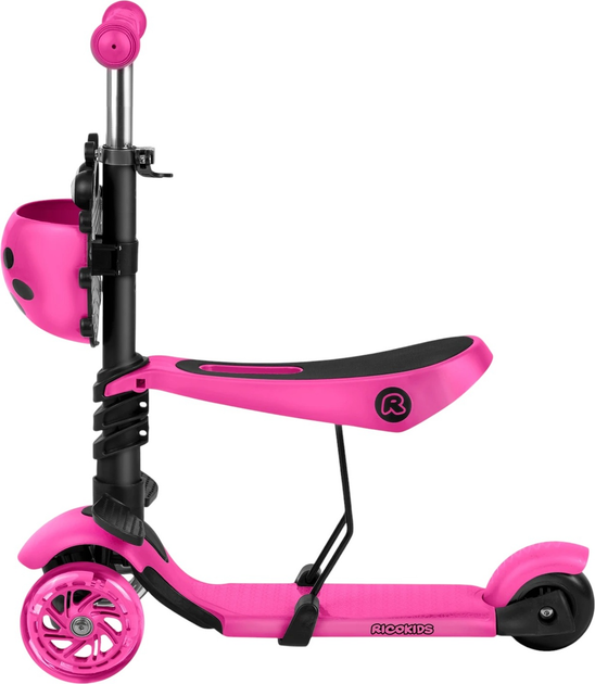 Hulajnoga dziecięca RICOKIDS Buggy trójkołowa Różowa (5903890611637) - obraz 4