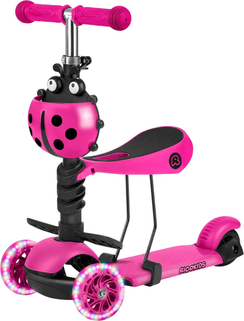 Hulajnoga dziecięca RICOKIDS Buggy trójkołowa Różowa (5903890611637) - obraz 12