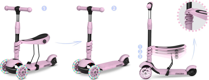 Hulajnoga dziecięca RICOKIDS Cubi trójkołowa Różowa (5903890611699) - obraz 8