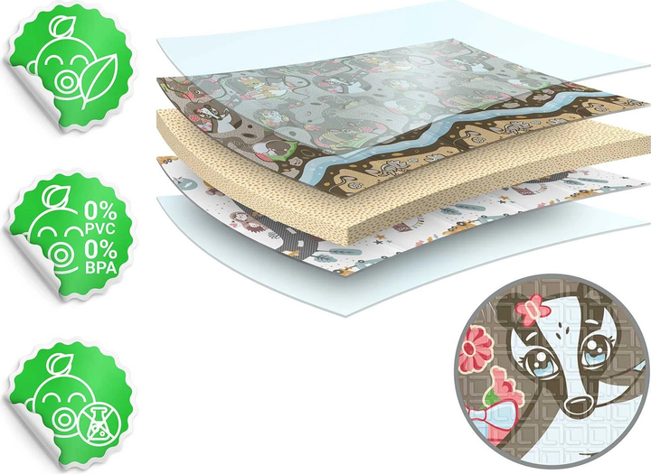 Mata piankowa edukacyjna Nukido składana 200 x 180 x 1 cm Ziemia-Pociąg (NK-340) (5903890617424) - obraz 9