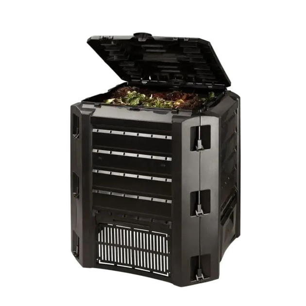 Компостер садовый для дачи и загородного дома Prosperplast Compogreen IKST380C-S411 пластиковый на 380 л с крышкой для компостирования биологических отходов - изображение 1