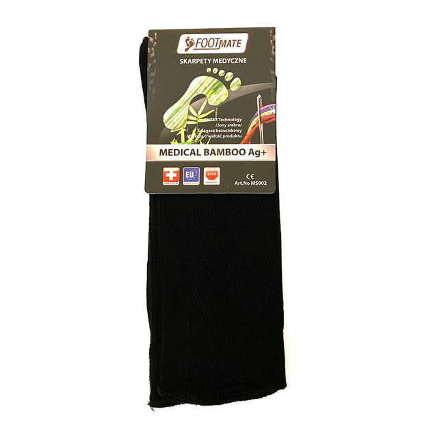 Діабетичні шкарпетки зі сріблом Medical Bamboo AG+ M - 39/41 FootMate Чорний (2000003111930) - зображення 1