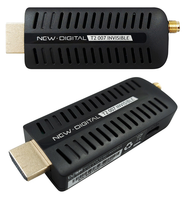 Tuner cyfrowy New Digital T2 007 DVB-T2 HEVC Invisible Black (4779049800150) - obraz 3