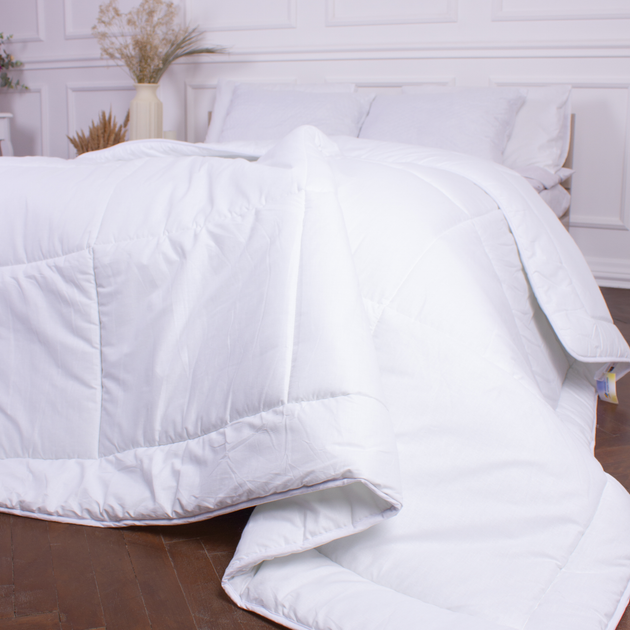 Ковдра антиалергенна MirSon EcoSilk №1301 Bianco Демісезонна 155x215 см від Rozetka на платформі USKIDKA Акція на Ковдра антиалергенна MirSon EcoSilk №1301 Bianco Демісезонна 155x215 см від Rozetka