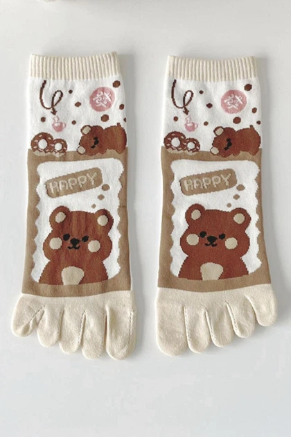 Шкарпетки з пальцями жіночі Happy bear Apmi 36-39 бежевий - зображення 2