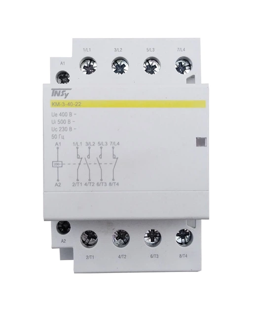Контактор модульный КМ-3-40-22 40А 230AC 2NO-2NC 4р 3мод. (TNSy5503893) - Фото 1 Контактор модульный КМ-3-40-22 40А 230AC 2NO-2NC 4р 3мод. (TNSy5503893) - изображение 1