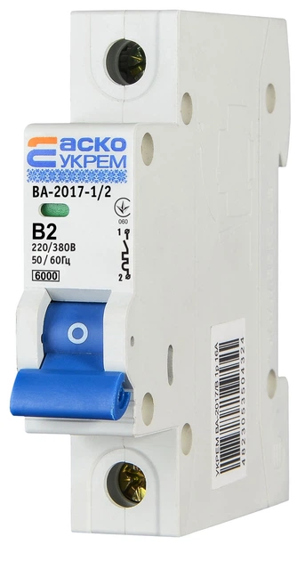 Автоматичний вимикач УКРЕМ ВА-2017/B 1р 2А АСКО (A0010170045) - зображення 6