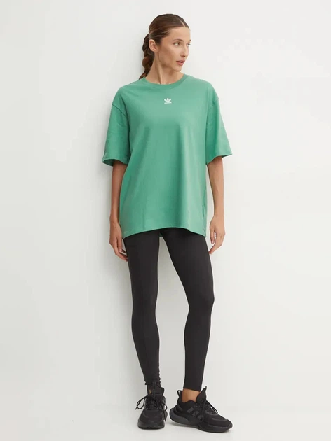 Футболка хлопковая оверсайз длинная женская Adidas Originals Essentials Boyfriend IY7323 M Зеленая (KC1000000045664) - Фото 3 Футболка хлопковая оверсайз длинная женская Adidas Originals Essentials Boyfriend IY7323 M Зеленая (KC1000000045664) - изображение 3
