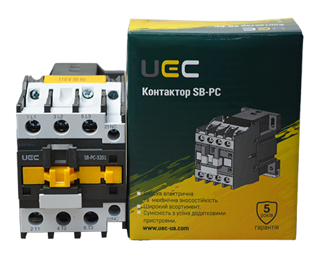 Контактор SB-PC-032 32А 110В/АС3 1р (НЗ) UEC (PC2-SB-032-110-01) - зображення 2