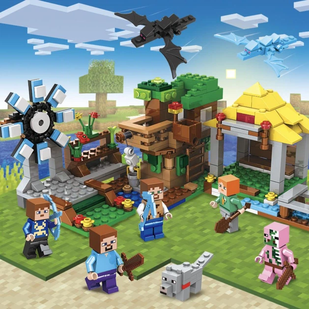 Конструктор Майнкрафт 393 деталей+персонажи, детский набор Minecraft My World Mineworld Станция SJ8803 - Фото 2 Конструктор Майнкрафт 393 деталей+персонажи, детский набор Minecraft My World Mineworld Станция SJ8803 - изображение 2