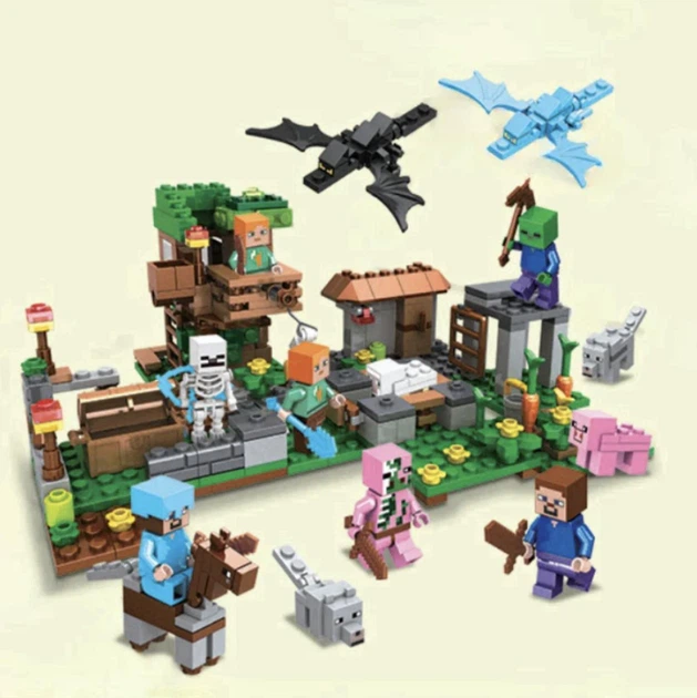 Конструктор Майнкрафт 425 деталей+персонажи, детский набор Minecraft My World Mineworld Битва за сокровища SJ8808 - изображение 2