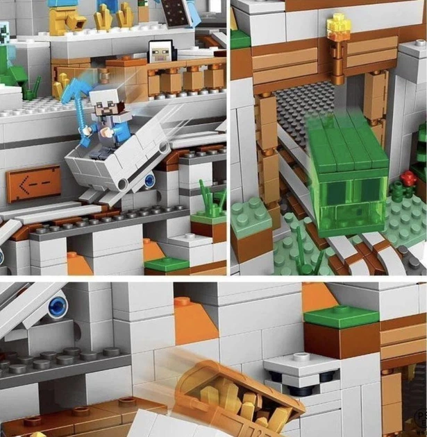 Конструктор Майнкрафт 1089 деталей+персонажі, дитячий набір Minecraft My World Mineworld Печера в горах SJ8806 - Фото 4 Конструктор Майнкрафт 1089 деталей+персонажі, дитячий набір Minecraft My World Mineworld Печера в горах SJ8806 - зображення 4