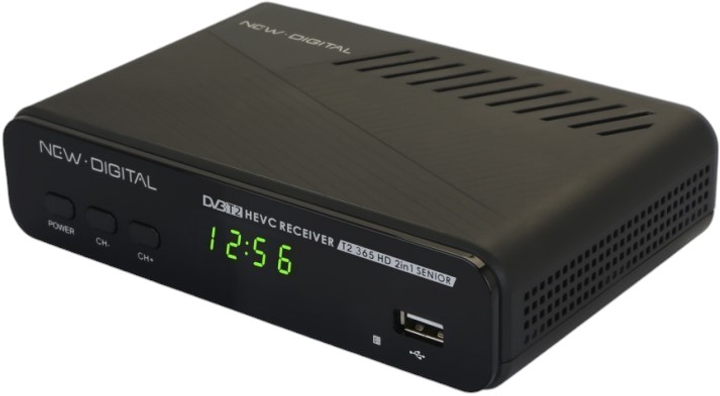Tuner cyfrowy New Digital T2 365 HD Senior 2in1 DVB-T2 HEVC Black (4779049800129) - obraz 5