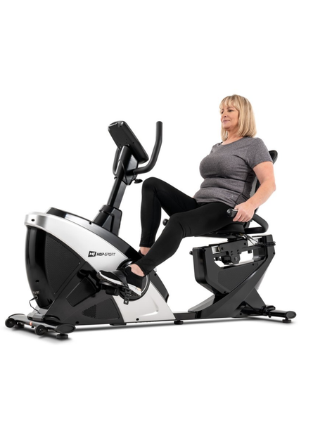 Горизонтальний велотренажер Hop-Sport HS-070L Helix сріблястий iConsole+ - зображення 4