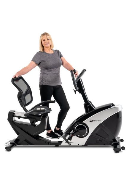 Горизонтальний велотренажер Hop-Sport HS-070L Helix сріблястий iConsole+ - зображення 6