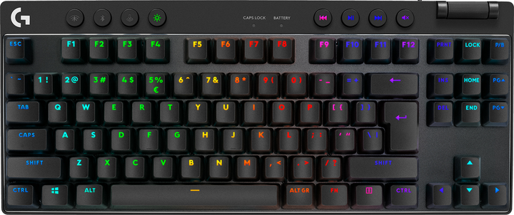 Клавиатура для геймеров Logitech G Pro X TKL LightSpeed с подсветкой черная (920-012136) - Фото 1 Клавиатура для геймеров Logitech G Pro X TKL LightSpeed с подсветкой черная (920-012136) - изображение 1