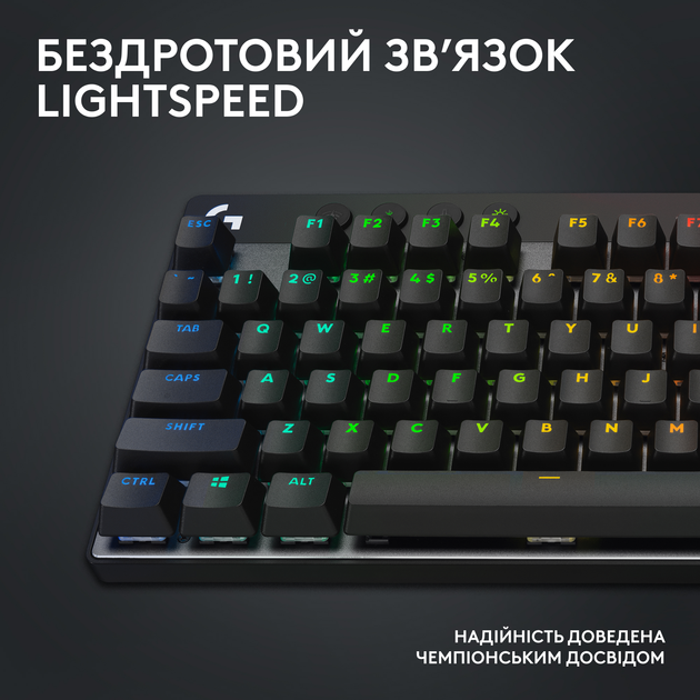 Клавиатура для геймеров Logitech G Pro X TKL LightSpeed с подсветкой черная (920-012136) - Фото 7 Клавиатура для геймеров Logitech G Pro X TKL LightSpeed с подсветкой черная (920-012136) - изображение 7