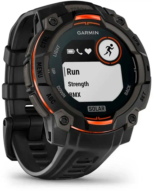 Смарт-годинник Garmin Instinct 3 45mm Solar Black Bezel with Black Band (010-02934-00) - зображення 3
