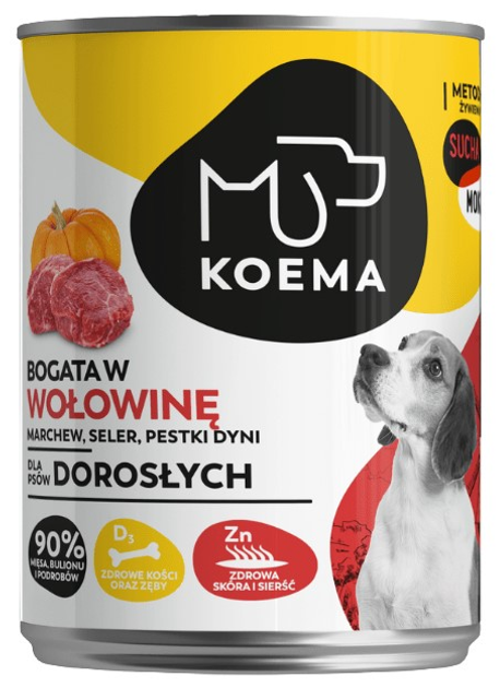 Opakowanie mokrej karmy dla psów Koema Dziczyzna, jagnięcina, wołowina 6 szt x 400 g (5904734019459) - obraz 4