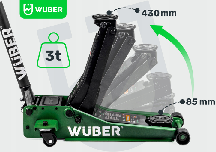 Домкрат подкатной гидравлический 3т 85-430мм Wuber (Польша) - изображение 5