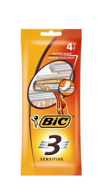 Одноразові бритви Bic 3 Sensitive - 4 шт. - зображення 1