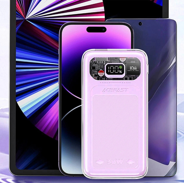УМБ Acefast M1 10000 mAh Sparkling Series Fast Charging 30W Purple (6974316281993) - зображення 8