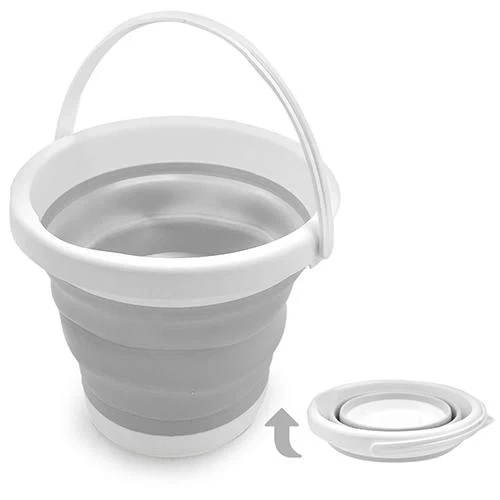 Ведро 10 литров туристическое складное Collapsible Bucket, Серое - изображение 9