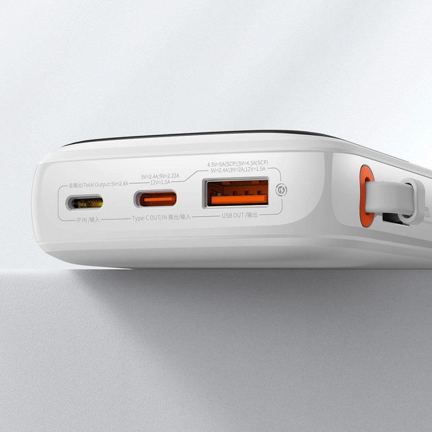 УМБ Baseus Power Bank Qpow Digital Display Lightning 10000 mAh 20 W White (PPQD060002) - зображення 12