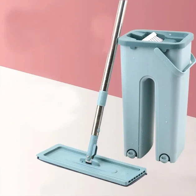 Комплект швабра та відро з самовіджимом Бірюзова Scratch Cleaning Mop Набір для прибирання - Фото 10 Комплект швабра та відро з самовіджимом Бірюзова Scratch Cleaning Mop Набір для прибирання - зображення 10