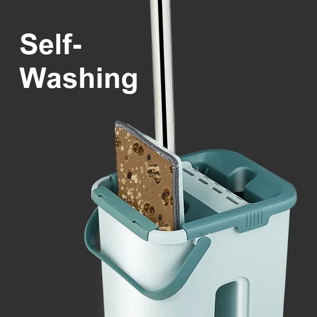 Комплект швабра та відро з самовіджимом Бірюзова Scratch Cleaning Mop Набір для прибирання - Фото 14 Комплект швабра та відро з самовіджимом Бірюзова Scratch Cleaning Mop Набір для прибирання - зображення 14