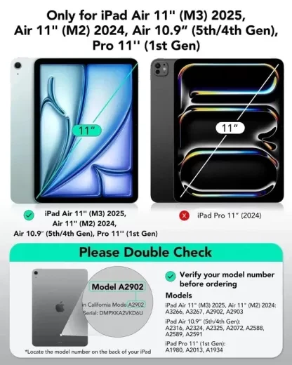 Чохол ESR Rebound Magnetic Case Rose Gold для iPad Air 11” M4 | M3 | M2 (2026 | 2025 | 2024) | iPad Air 10.9” M1 (2022 | 2020) (3C02200140101) - зображення 9