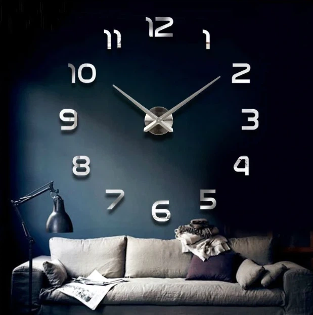 Настенные часы бесшумные DIY Clock NEW 50-120 см Зеркальные - изображение 12