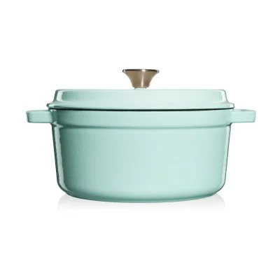 Каструля чавунна емальована GRANDFEU блакитна, 3,5 л, з кришкою (FEUMBLUE) - Фото 2 Каструля чавунна емальована GRANDFEU блакитна, 3,5 л, з кришкою (FEUMBLUE) - зображення 2