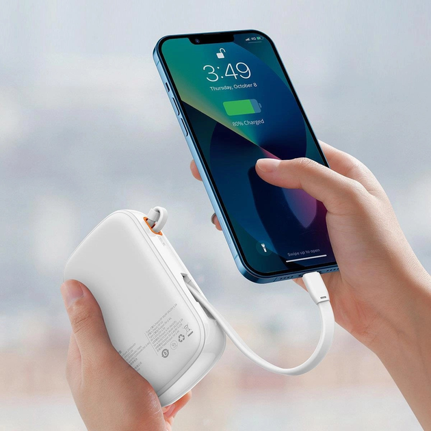 Powerbank Baseus Power Bank Qpow Digital Display Lightning 20000 mAh 20 W White (PPQD060202) - obraz 9