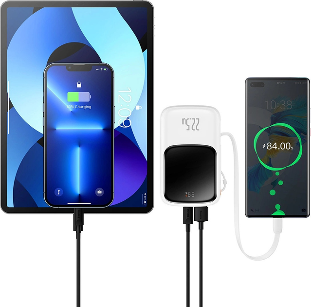 Powerbank Baseus Power Bank Qpow USB-C 10000 mAh 22.5 W White (PPQD020102) - obraz 10