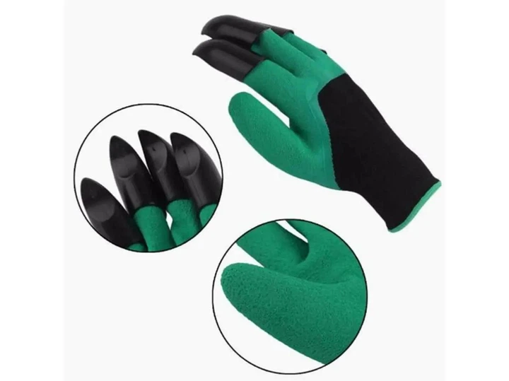 Садові рукавички з пазурами Garden Genie Gloves, Чорні із зеленим - Фото 6 Садові рукавички з пазурами Garden Genie Gloves, Чорні із зеленим - зображення 6
