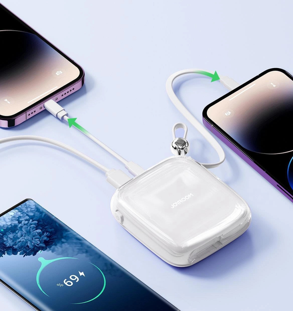 УМБ JOYROOM JR-L003 Jelly Series 10000 mAh Lightning 22.5 W White (6956116721572) - зображення 10