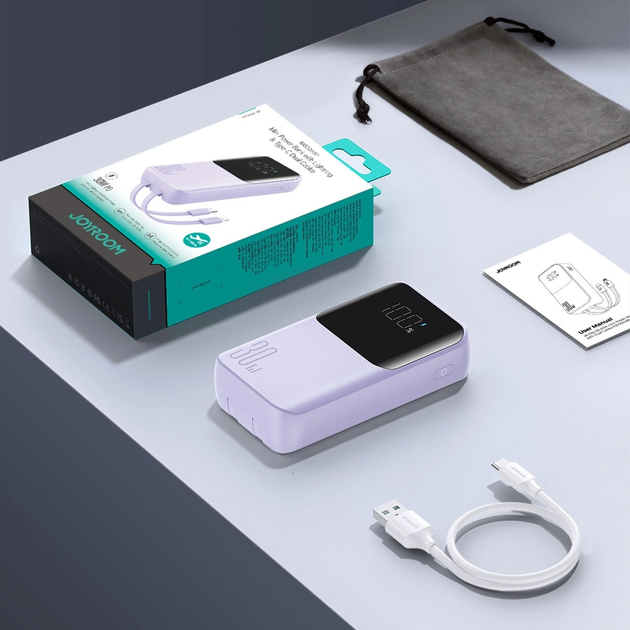 УМБ JOYROOM JR-PBC07 20000 mAh USB-C/Lightning 30 W Purple (6956116776503) - зображення 12
