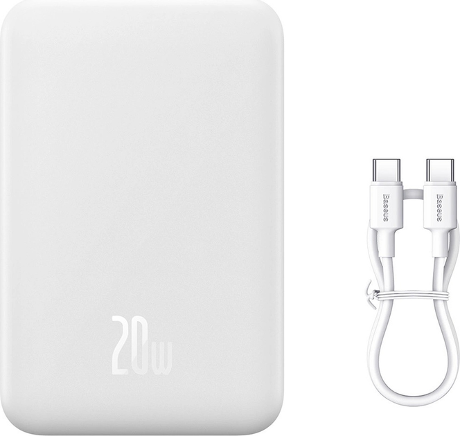 Powerbank Baseus Magnetic Mini MagSafe 20000 mAh 20 W White (PPCX150002) - obraz 6