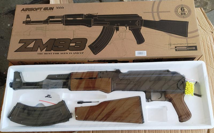 Дитячий автомат Калашникова ZM 93 Cyma АК-47 на пульках AirSoft Gun 6мм - зображення 8