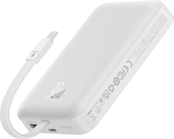 Powerbank Baseus Magnetic Mini MagSafe Lightning 10000 mAh 20 W White ( P1002210B223-00) - obraz 6