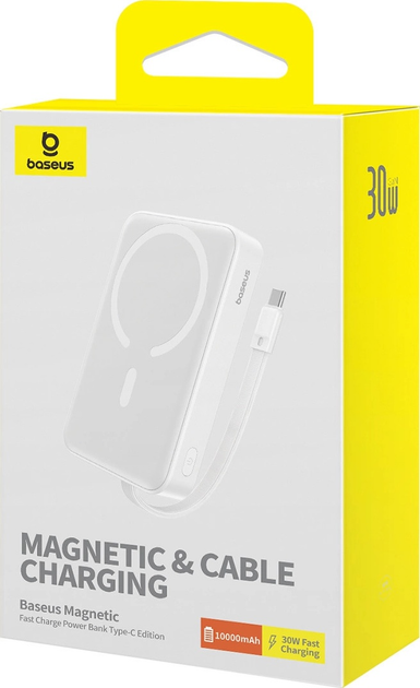 Powerbank Baseus Magnetic Mini MagSafe Lightning 10000 mAh 20 W White ( P1002210B223-00) - obraz 7