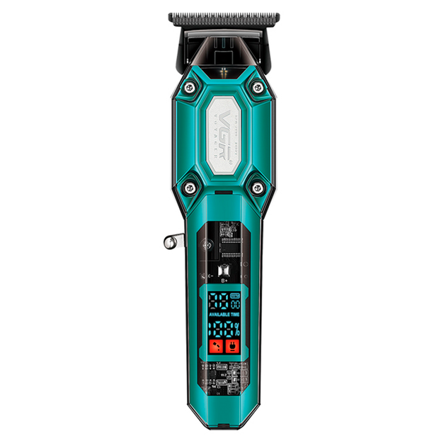 Триммер аккумуляторный VGR V-900 GREEN, 4 насадки, 7000 RPM, 700mAh, LED дисплей - изображение 4