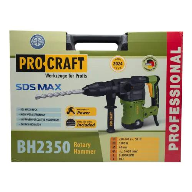 Перфоратор Procraft BH2350 SDS MAX Universal (удар 10 Дж, кейс) - изображение 13