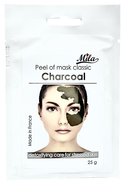 Альгинатная маска Уголь древесный, для жирной кожи / Peel Off Mask Charcoal, ТМ Mila, Франция, 25г 