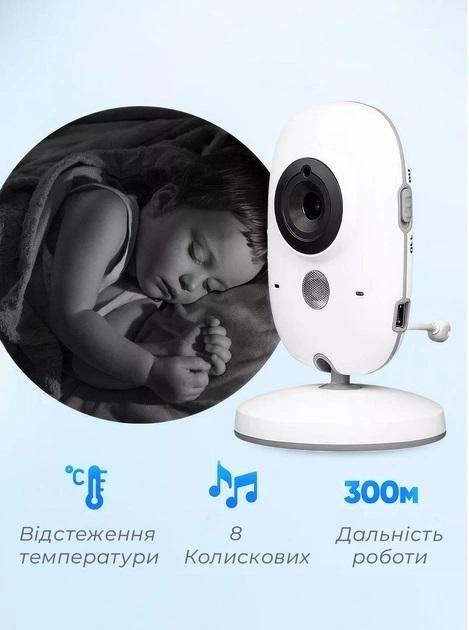 Видеоняня цифровая радионяня с портативным дисплеем и измерением температуры видео няня с энергосберегающим режимом с датчиком звука - изображение 2