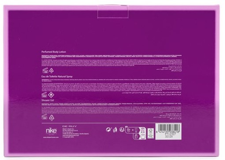 Zestaw damski Nike Purple Mood woda toaletowa 100 ml + żel pod prysznic 75 ml + balsam do ciała 75 ml (8414135038418) - obraz 3